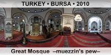 TURKEY â€¢ BURSA Great Mosque  â€“Muezzin's pewâ€“